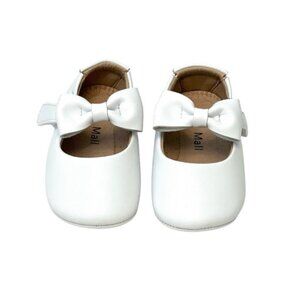 FELIX & FLORA White Bow Mary Jane Shoes - Baby Girl 12-18 Months